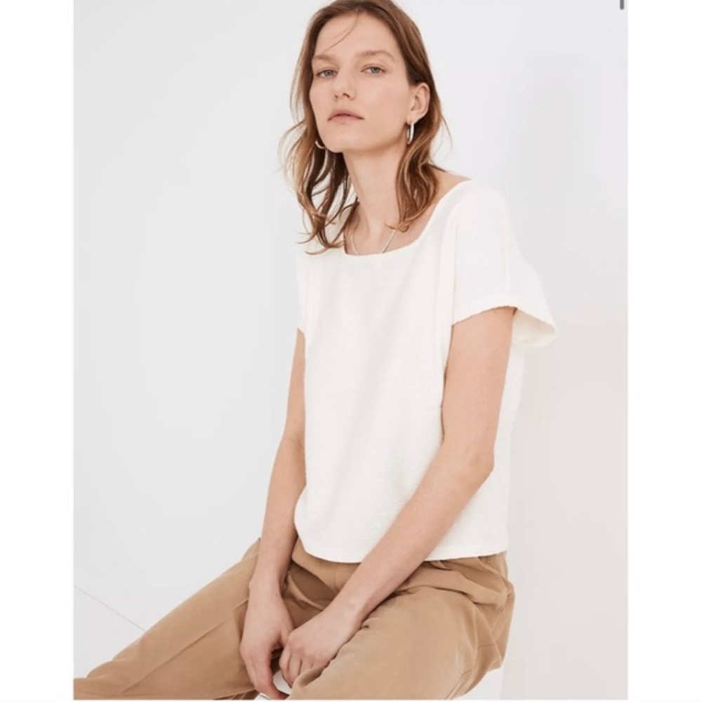 Madewell - Ottoman Jacquard Boxy Top 100% Cotton